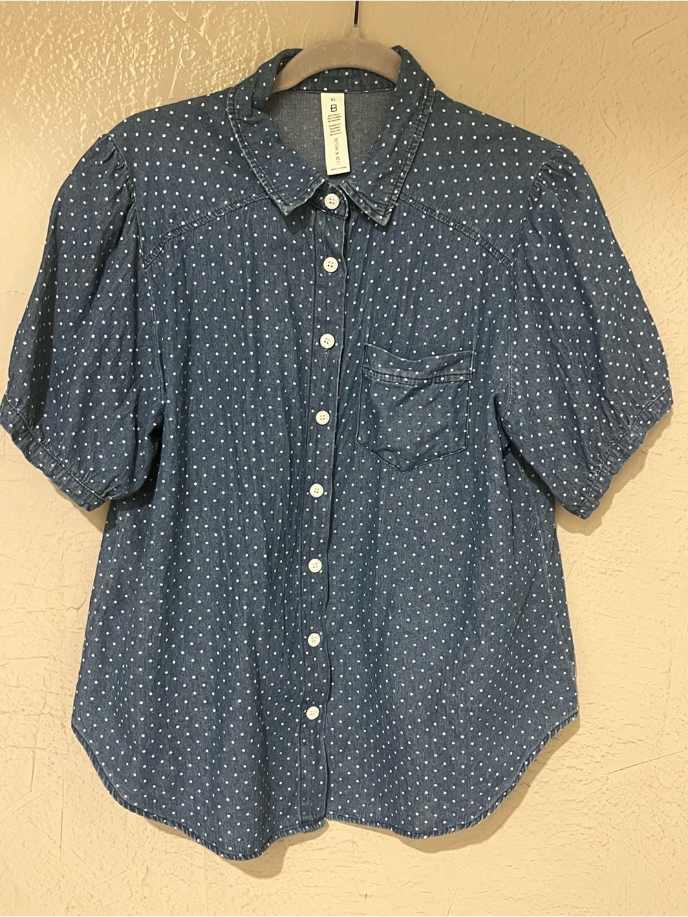 Amazon Blue Polka Dot Button-Down Shirt